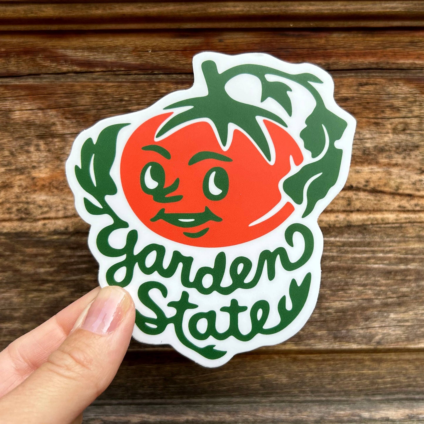 New Jersey Garden State Tomato Bumper Sticker / Vinyl Decal