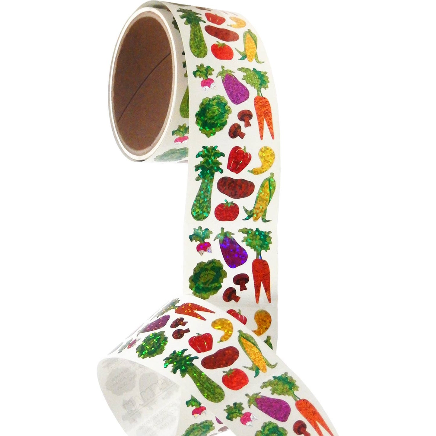 Mini Vegetables Stickers - 1 Perforated Square