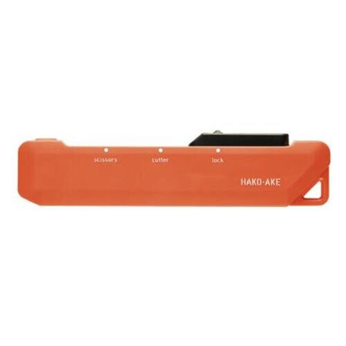 Kokuyo Hakoake 2-Way Portable Scissors Orange – Japanese Box Cutter & Compact Scissors