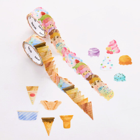 Bande Washi Sticker Roll Set – Ice Cream Shop | Japanese Masking Roll Stickers
