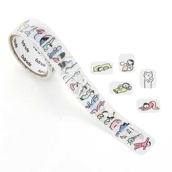 bande “People Who Have Nothing To Do” Washi Flake Tape – Cute Japanese Planner Stickers