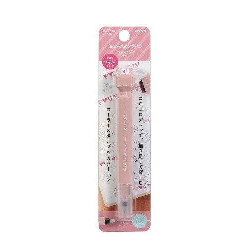 Kutsuwa Cruro Roller Stamp & Color Pen – Desert Pink Party Flags