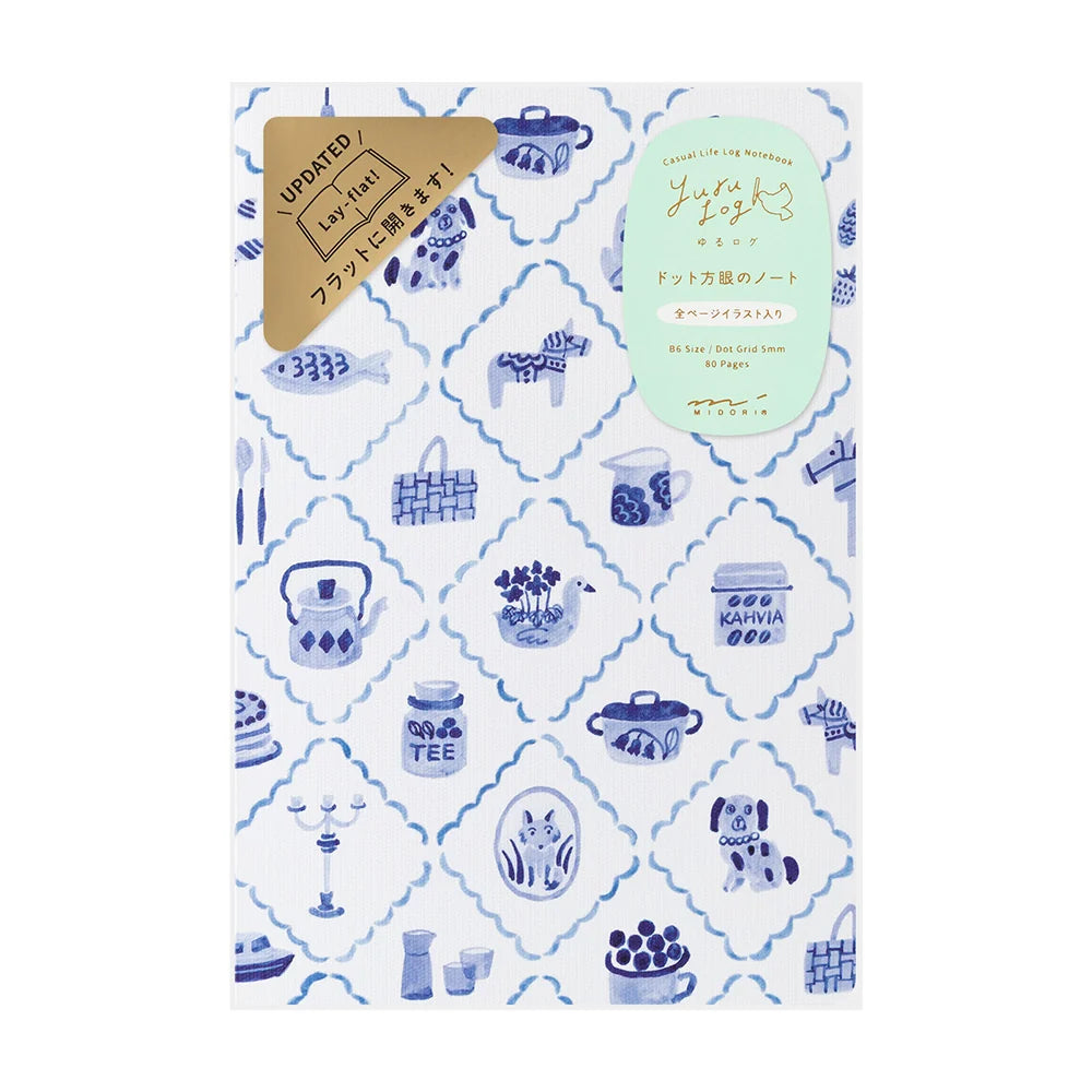 Midori Yuru Log Notebook – B6 – Blue Nordic