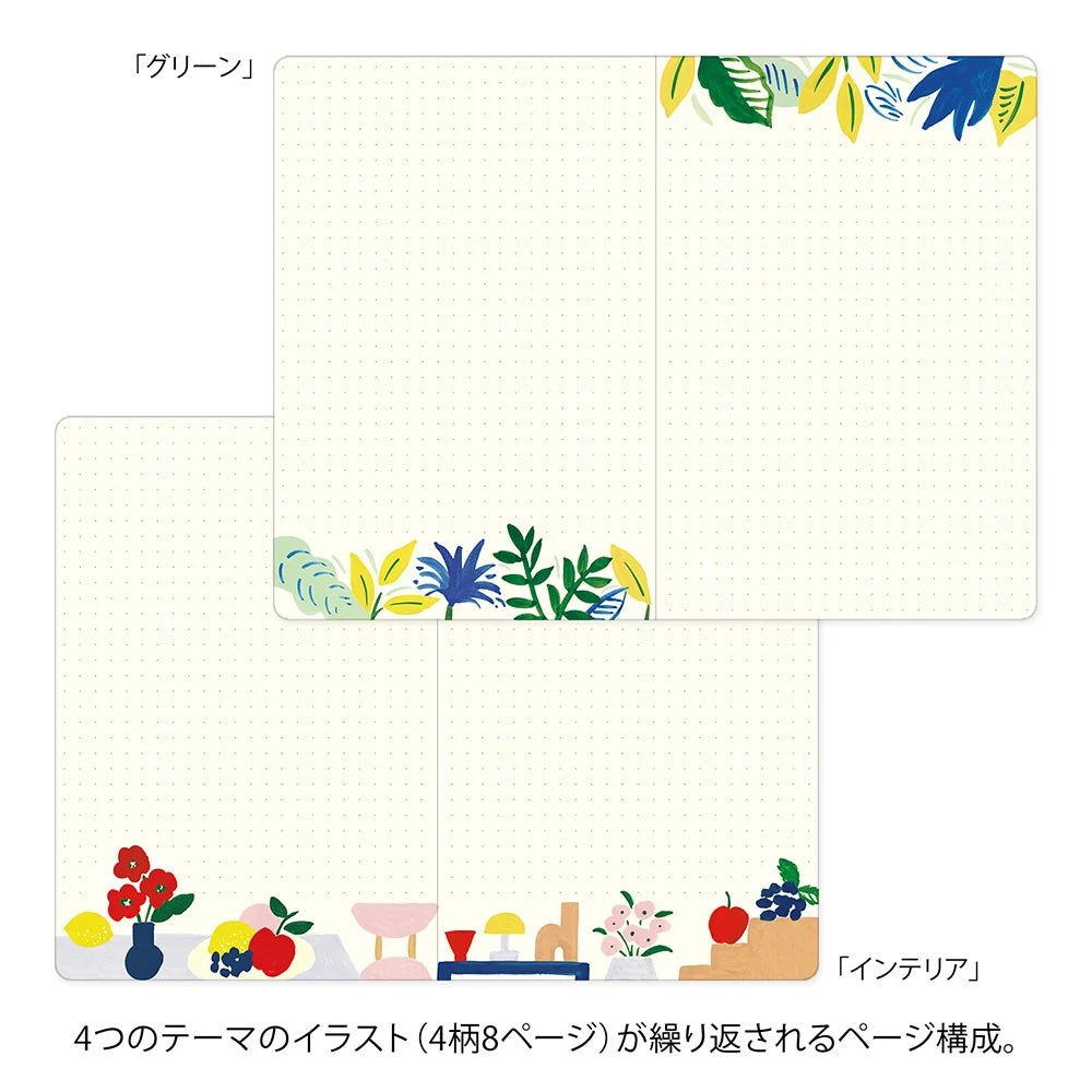 Midori Yuru Log Notebook – B6 – Motif Textile A