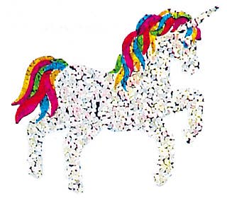 Unicorn/Rainbow Mane & Tail Stickers - 1 Perforated Square