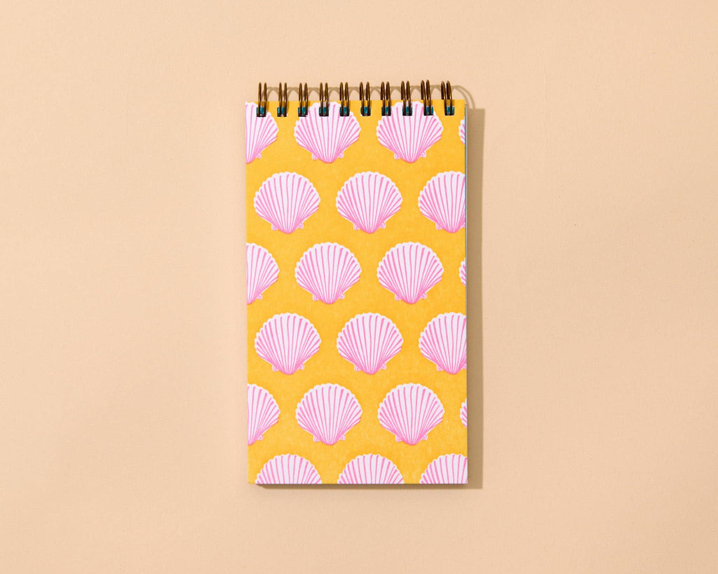 Letterpress Small Spiral Notebook—Pink Shells (Summer)