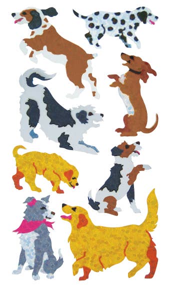 Dogs & Puppies Stickers - 1 Perforated Square