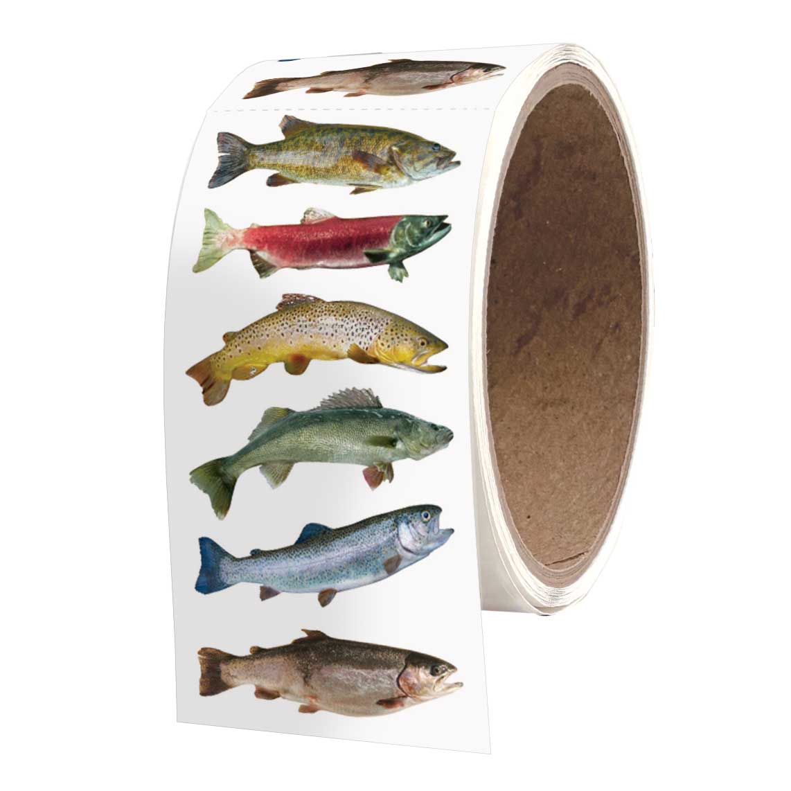 Freshwater Fish Stickers - 1 Perforated Square