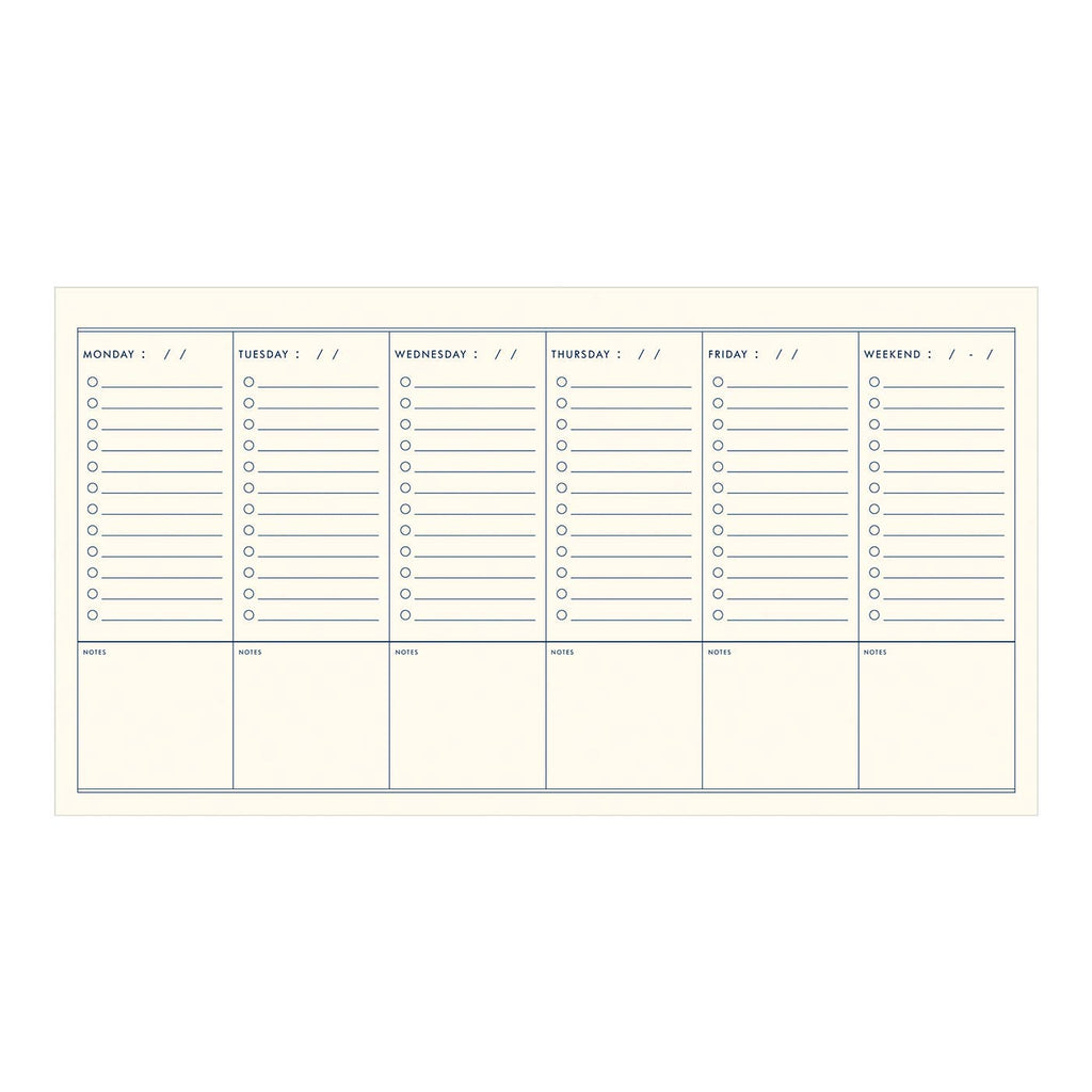 Ruler Grid Undated Weekly Planner: Forest Green | White Ink