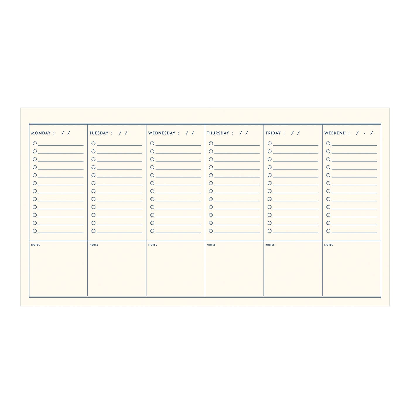 Ruler Grid Undated Weekly Planner: Forest Green | White Ink