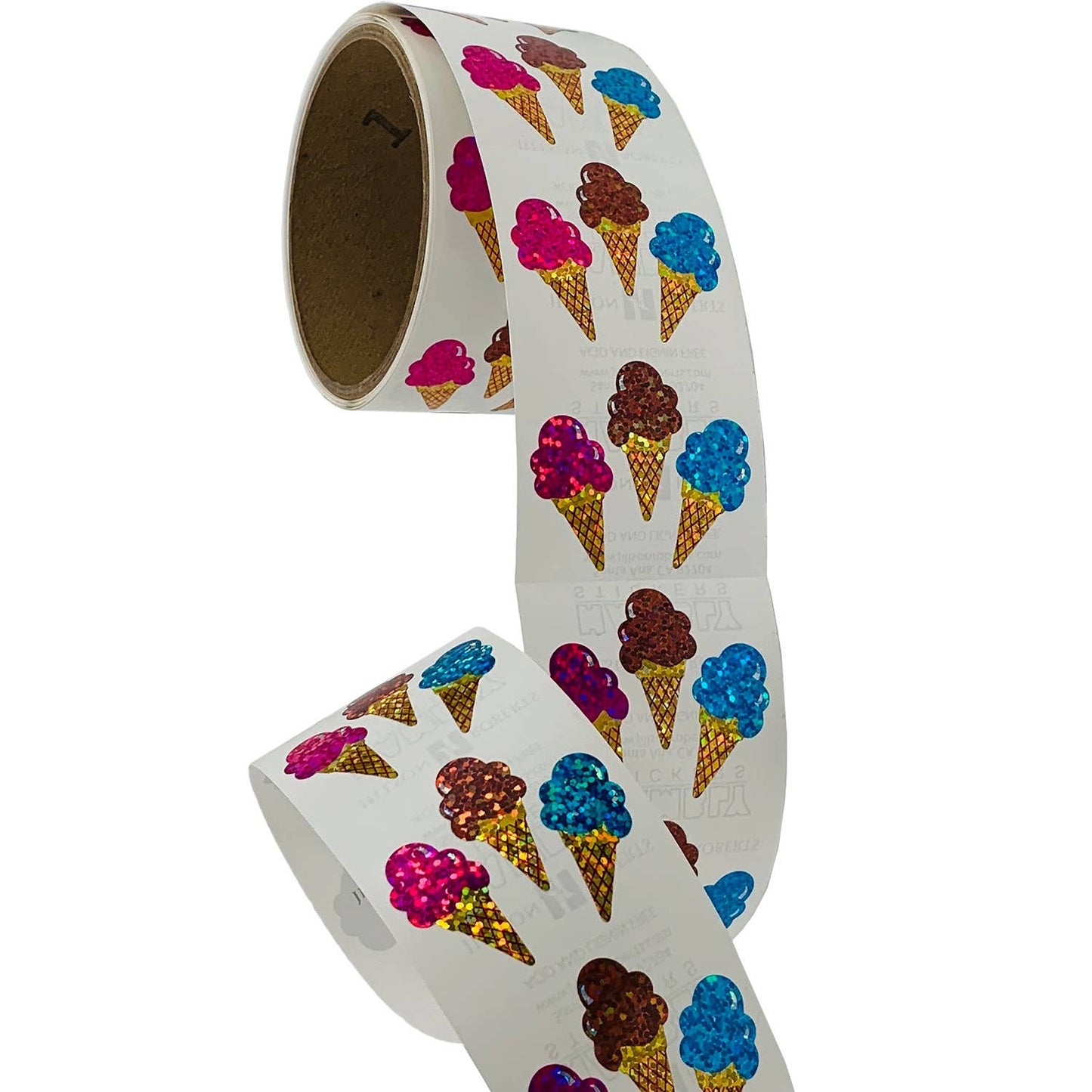 Ice Cream Cones Stickers - 1 Perforated Square