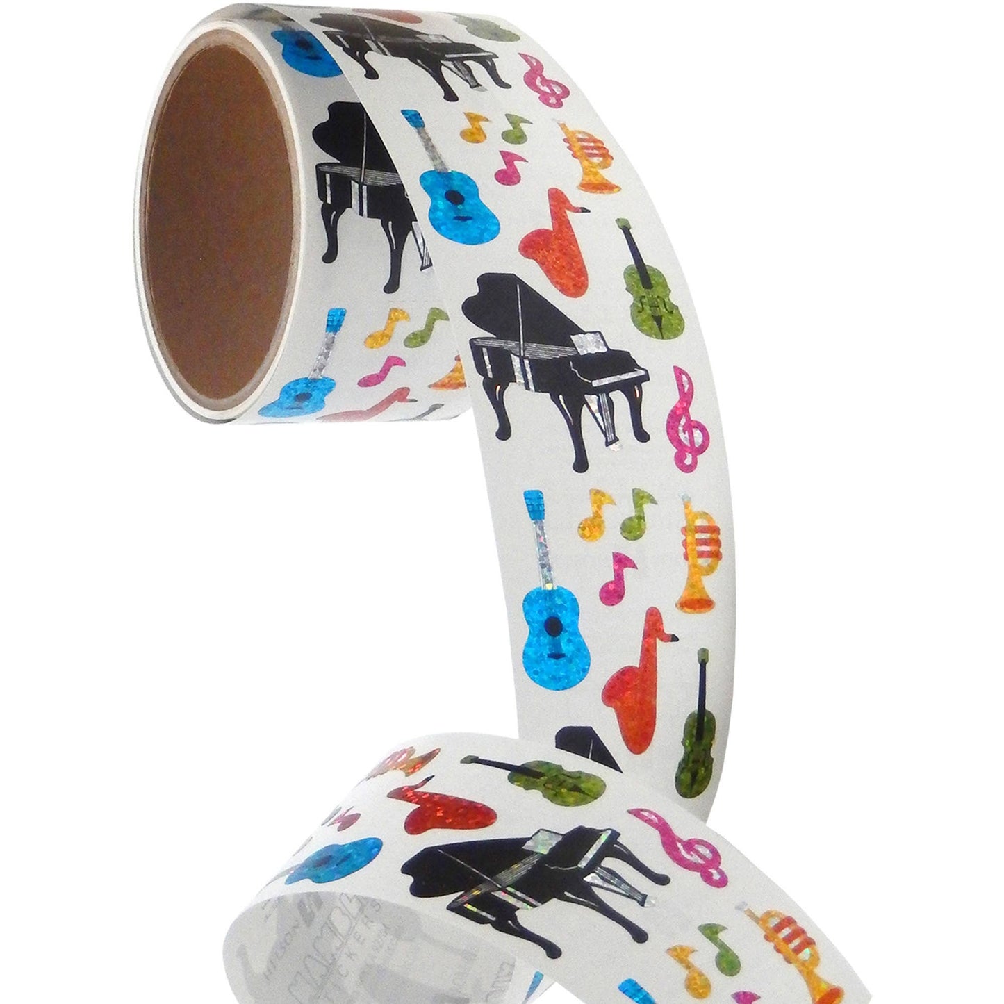 Musical Instruments Stickers - 1 Perforated Square