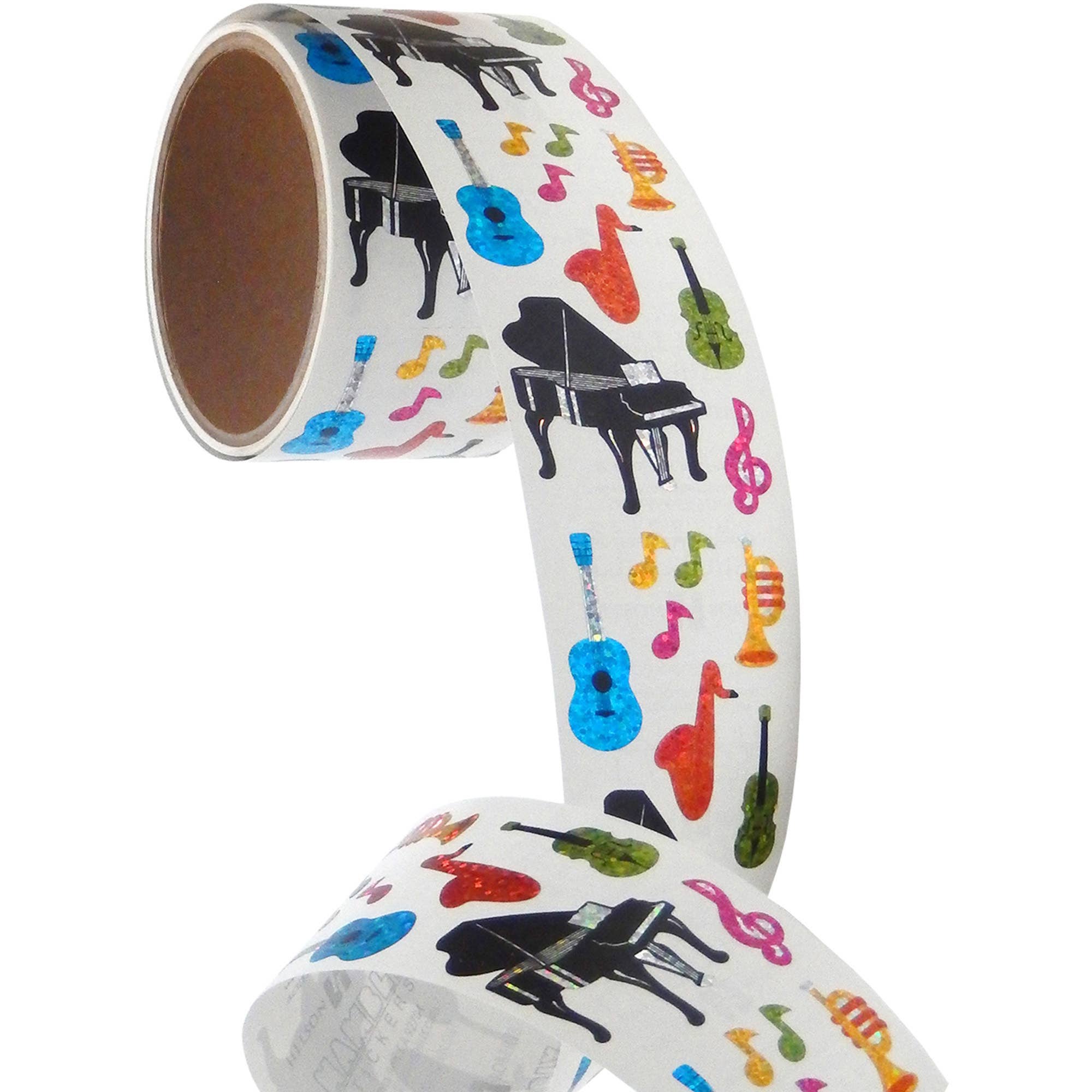 Musical Instruments Stickers - 1 Perforated Square