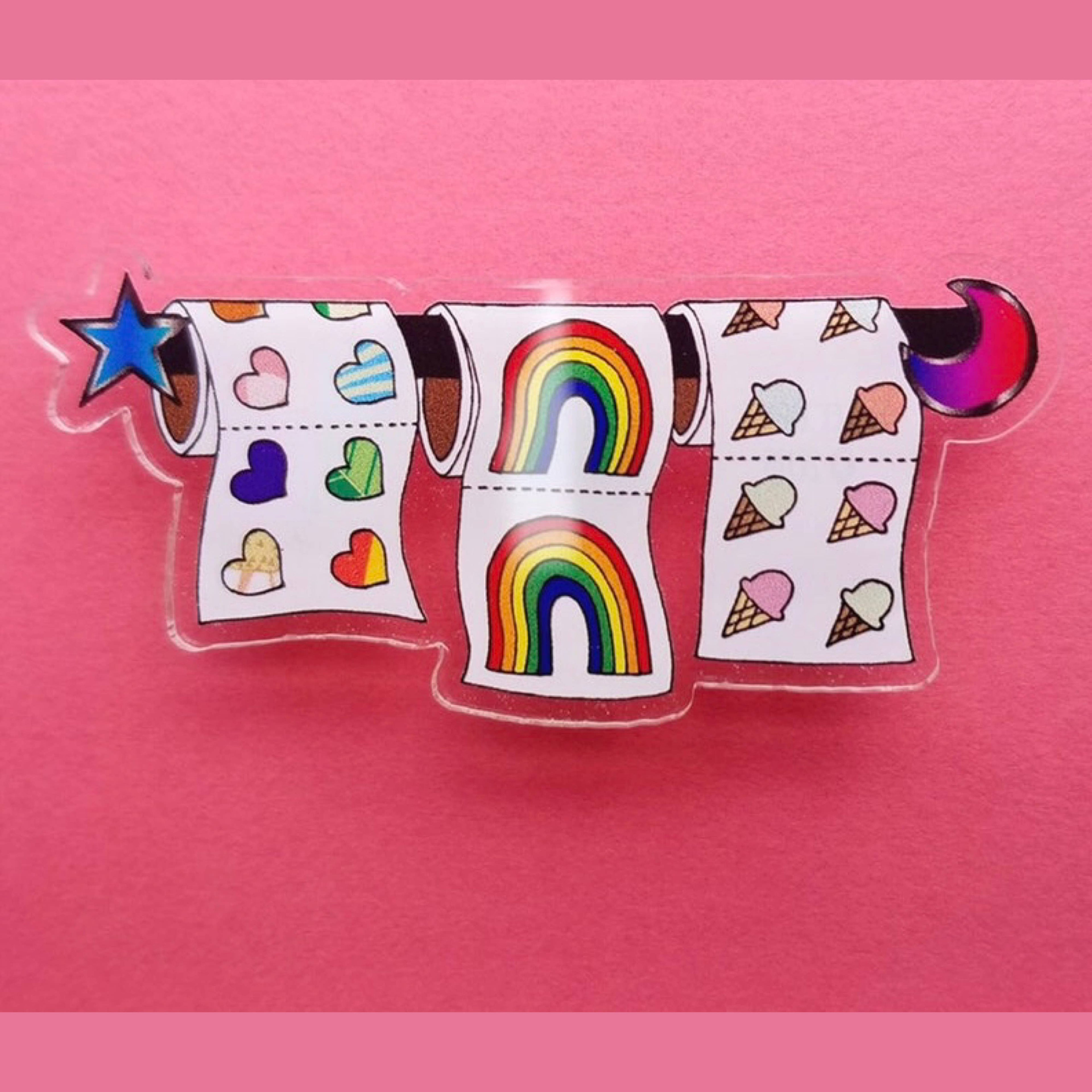 Sticker Rolls Acrylic Pin