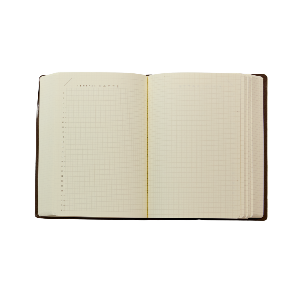 Hibino Free Undated Diary A6 – Brown