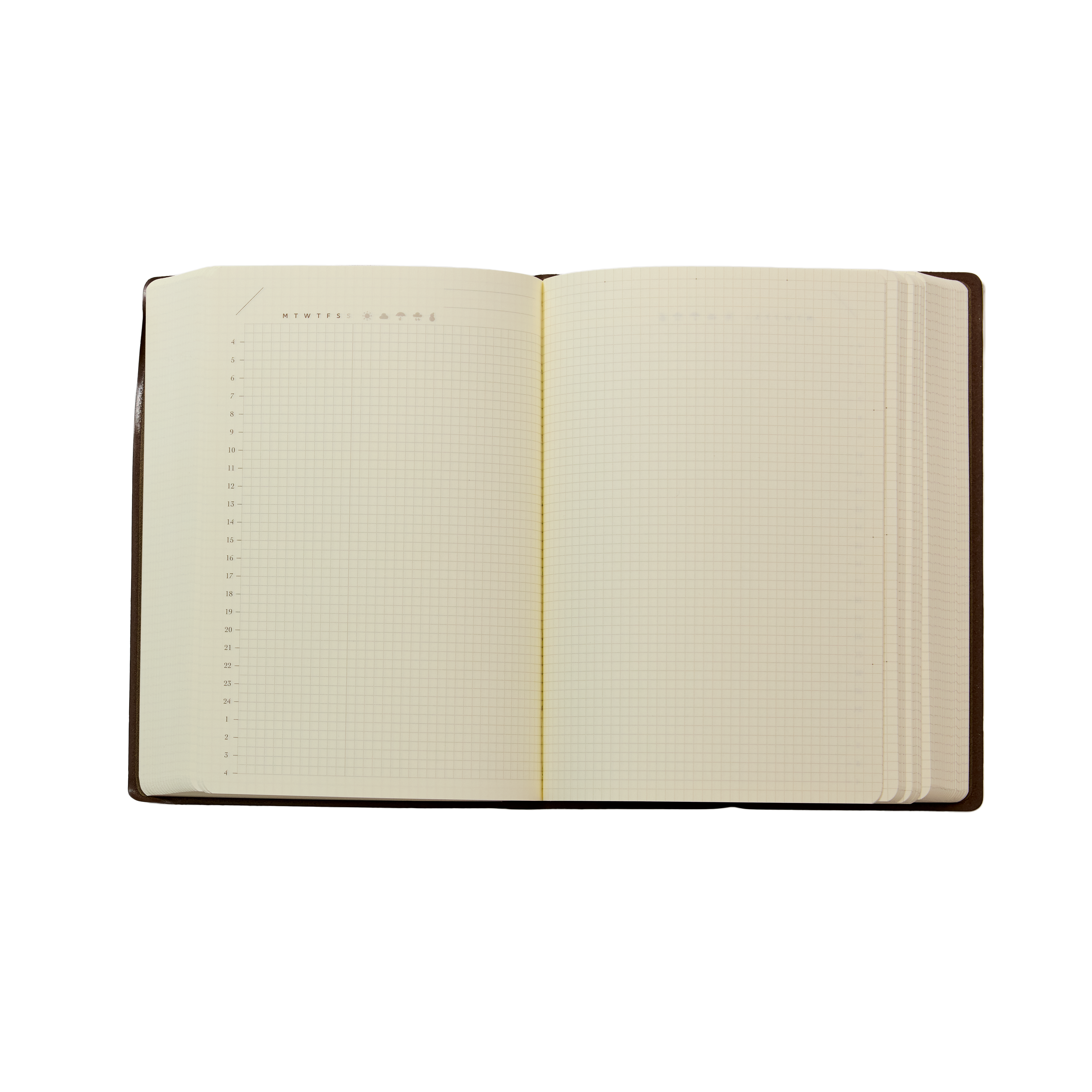 Hibino Free Undated Diary A6 – Brown