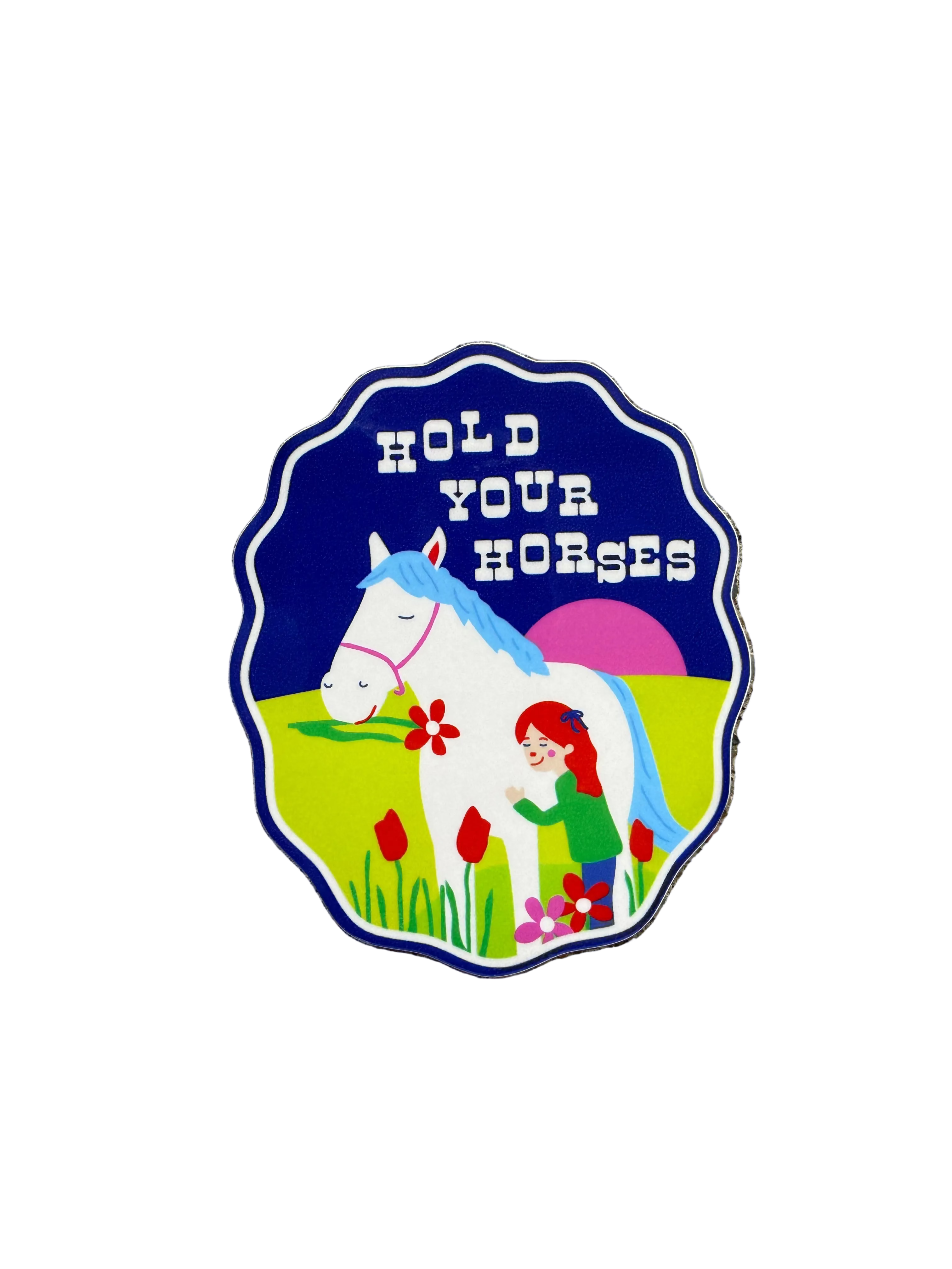 Hold Your Horses Sticker by Unwork of Art