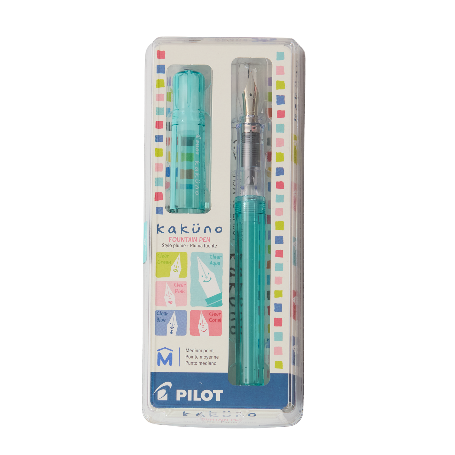 Kakuno Fountain Pen – Medium Nib (Aqua Blue)