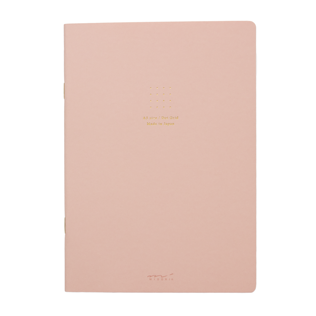 Midori A5 Dot Grid Notebook – Soft Pink | Minimal Journal