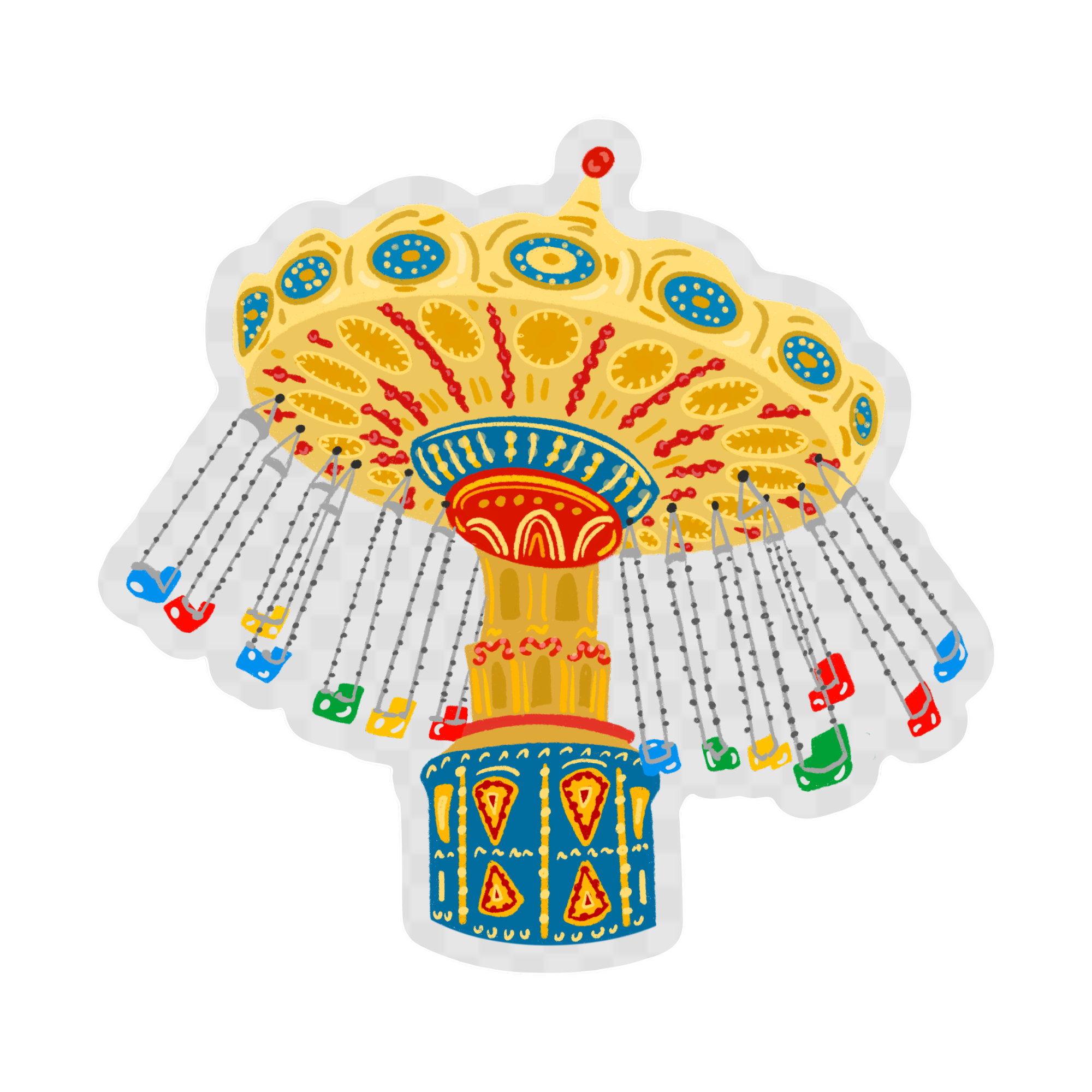 Boardwalk Swings Clear Vinyl Sticker by A. Crosby Creative