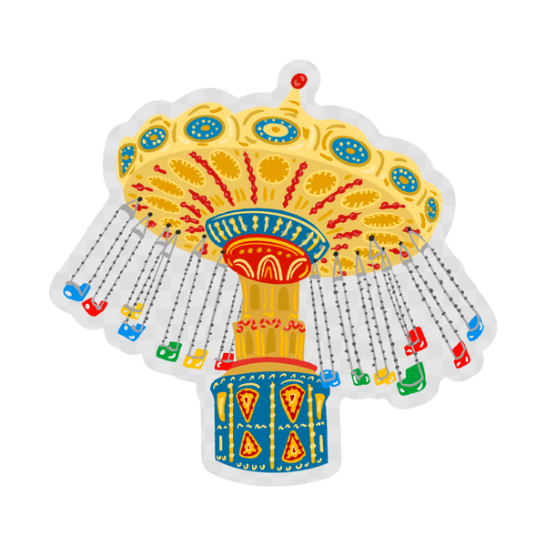 Boardwalk Swings Clear Vinyl Sticker by A. Crosby Creative