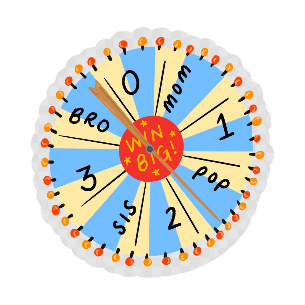 Boardwalk Wheel Game Clear Vinyl Sticker by A. Crosby Creative
