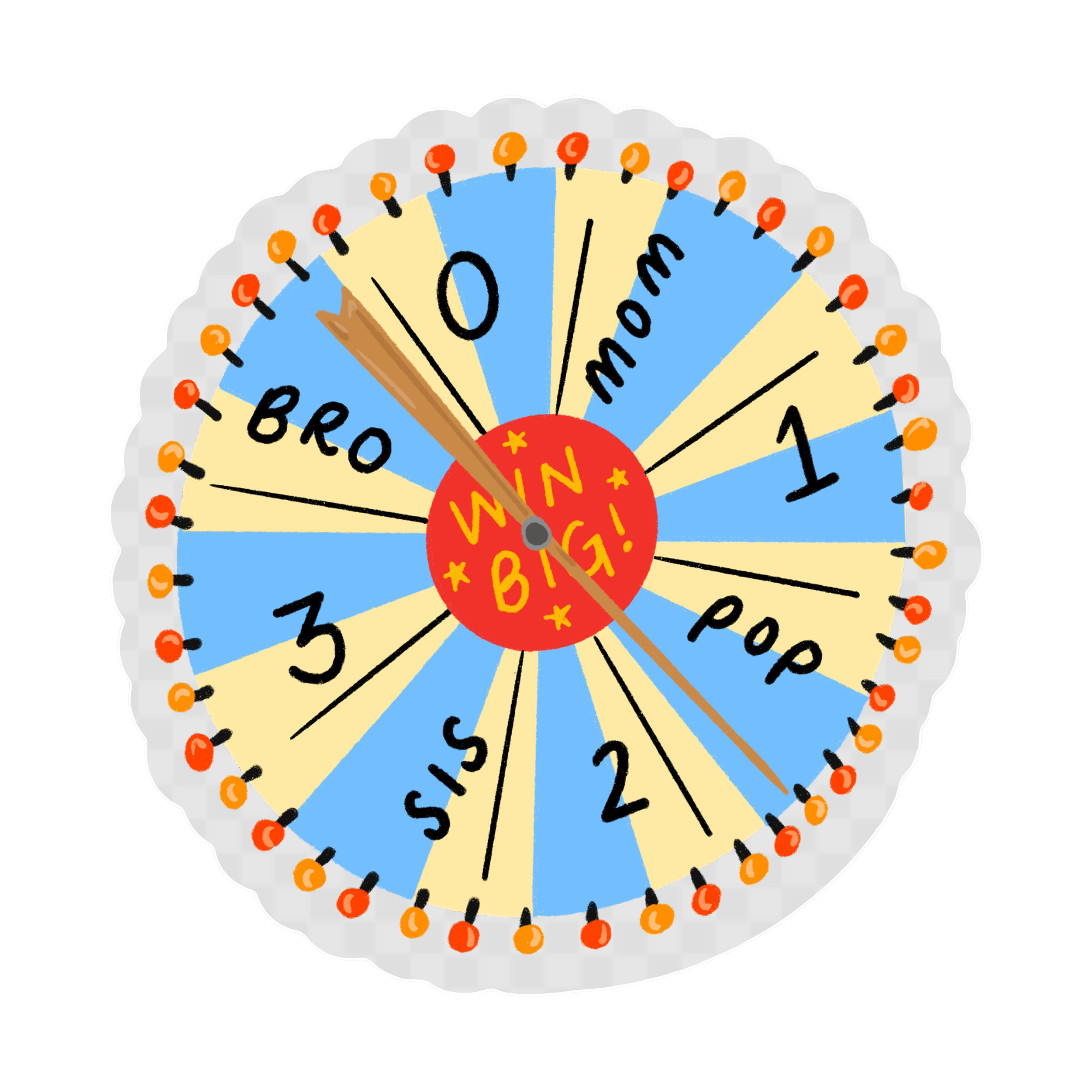 Boardwalk Wheel Game Clear Vinyl Sticker by A. Crosby Creative