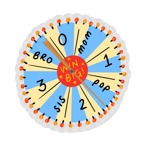 Boardwalk Wheel Game Clear Vinyl Sticker by A. Crosby Creative