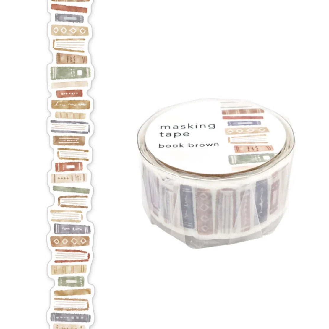 Brown Book Die-Cut Washi Tape – Japanese Planner & Journal Decoration Tape
