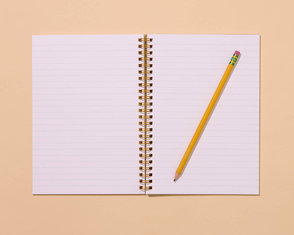 Letterpress A5 Spiral Notebook—Shell Pattern (Beach, Summer)