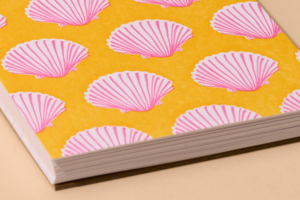 Letterpress Small Spiral Notebook—Pink Shells (Summer)
