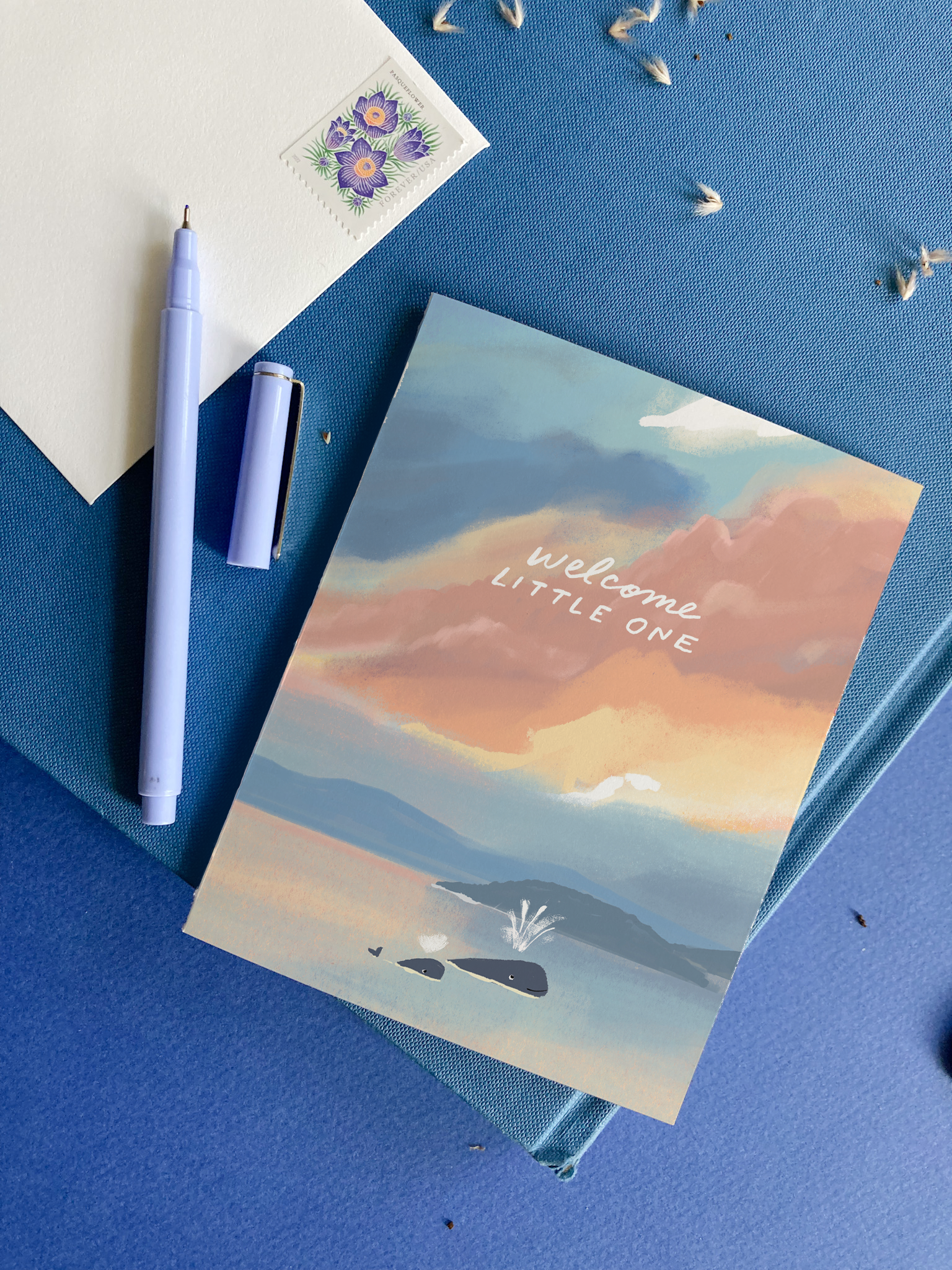 Whale Baby – Whimsical Ocean Welcome Baby Card
