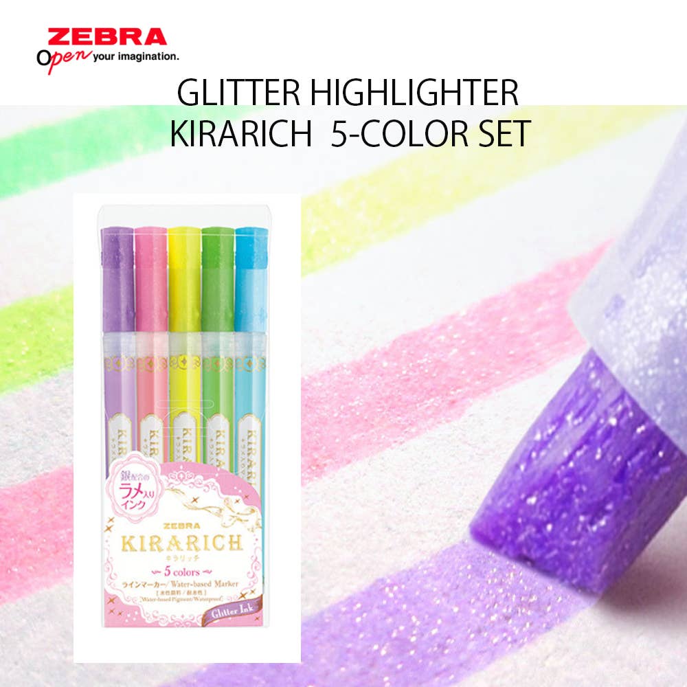 Zebra Glitter Highlighter Kirarich Set
