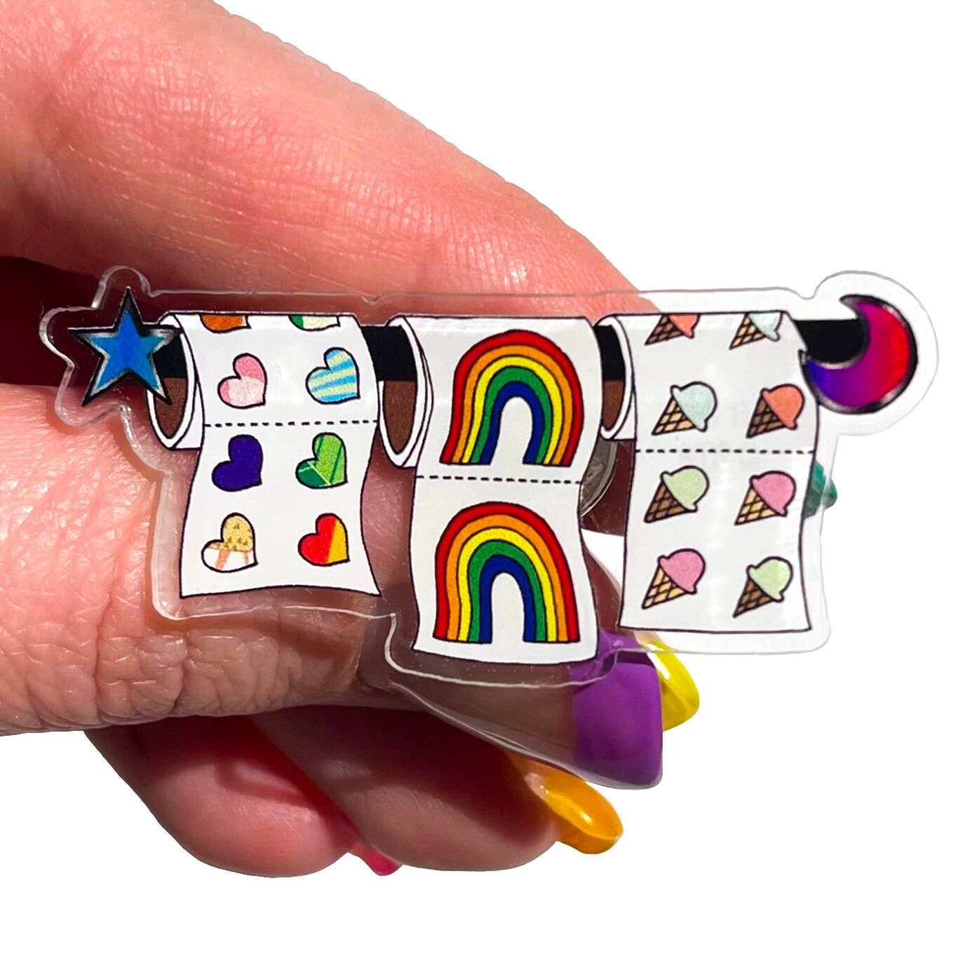 Sticker Rolls Acrylic Pin