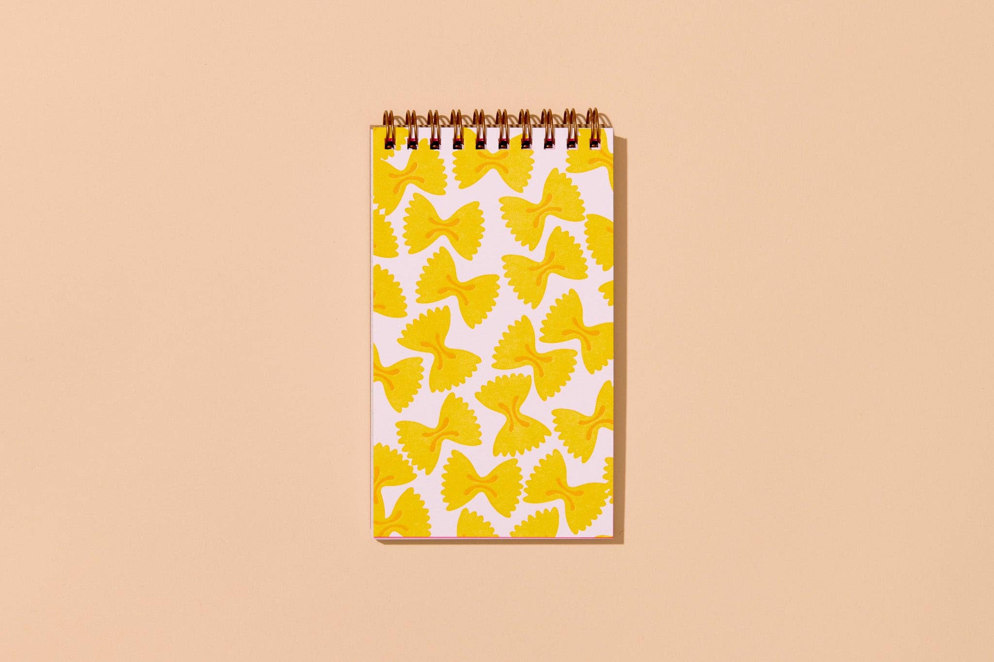 Letterpress Small Spiral Notebook—Farfalle (Bowtie Pasta)
