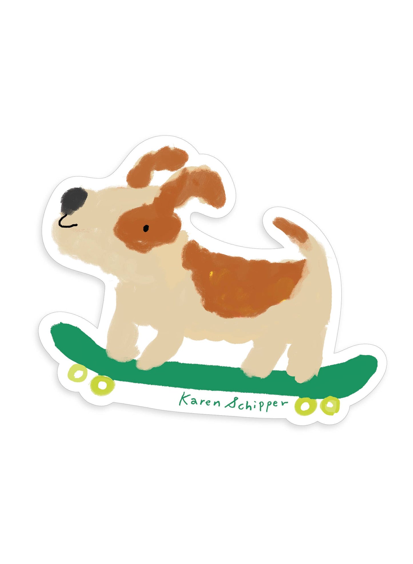 Skateboarding Dog Sticker - Cute Dog Sticker